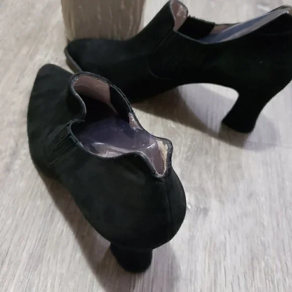 Ingledews * Vintage Black Suede Ankle Shoe Sz 7.5 - Picture 8 of 12